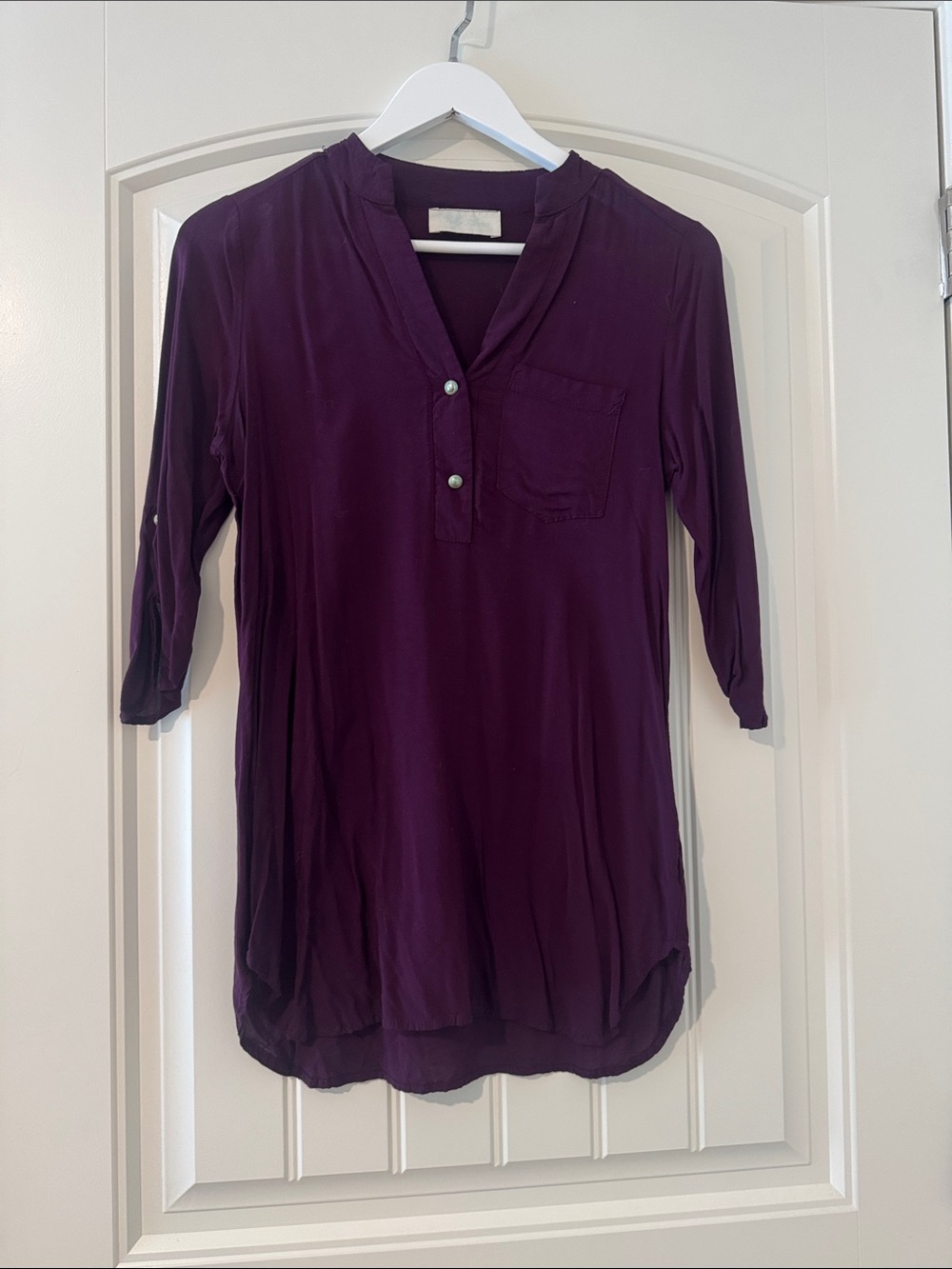 Women’s Deep Purple V-Neck Tunic Top